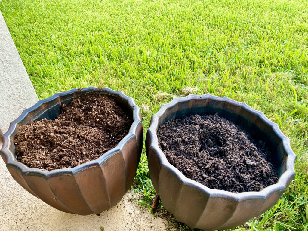 pots will soil for potted herb garden in small space Florida